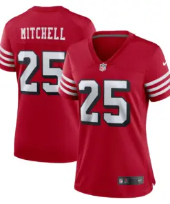 Elijah Mitchell San Francisco 49ers Nike Women's Player Game Jersey - White - Image 15