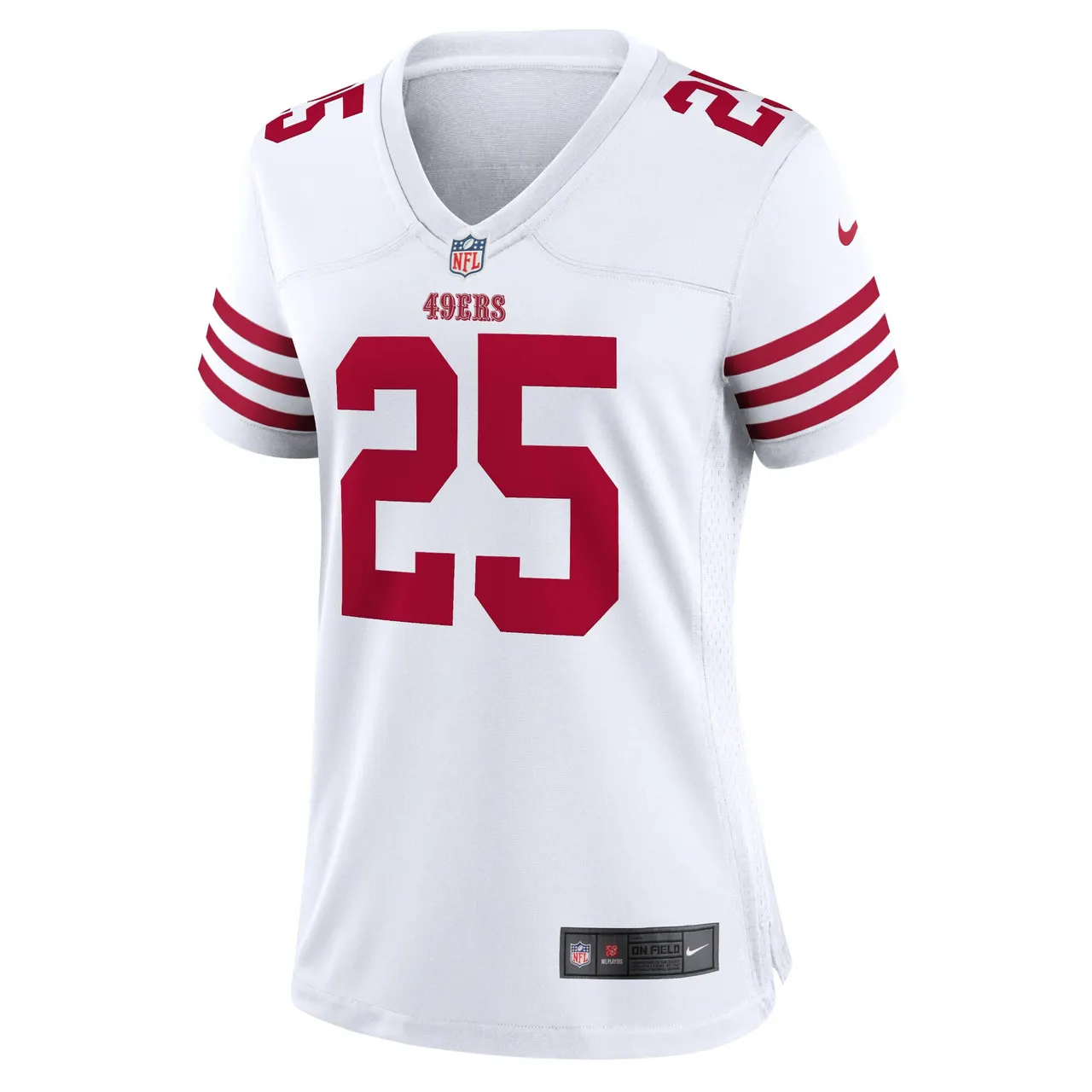 Elijah Mitchell San Francisco 49ers Nike Women's Player Game Jersey - White - Image 3