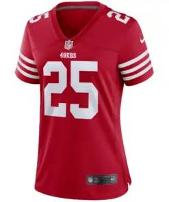 Elijah Mitchell San Francisco 49ers Nike Women's Player Game Jersey - White - Image 9