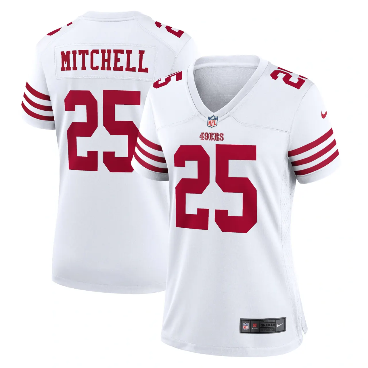 Elijah Mitchell San Francisco 49ers Nike Women's Team Player Game Jersey - Scarlet - Image 12