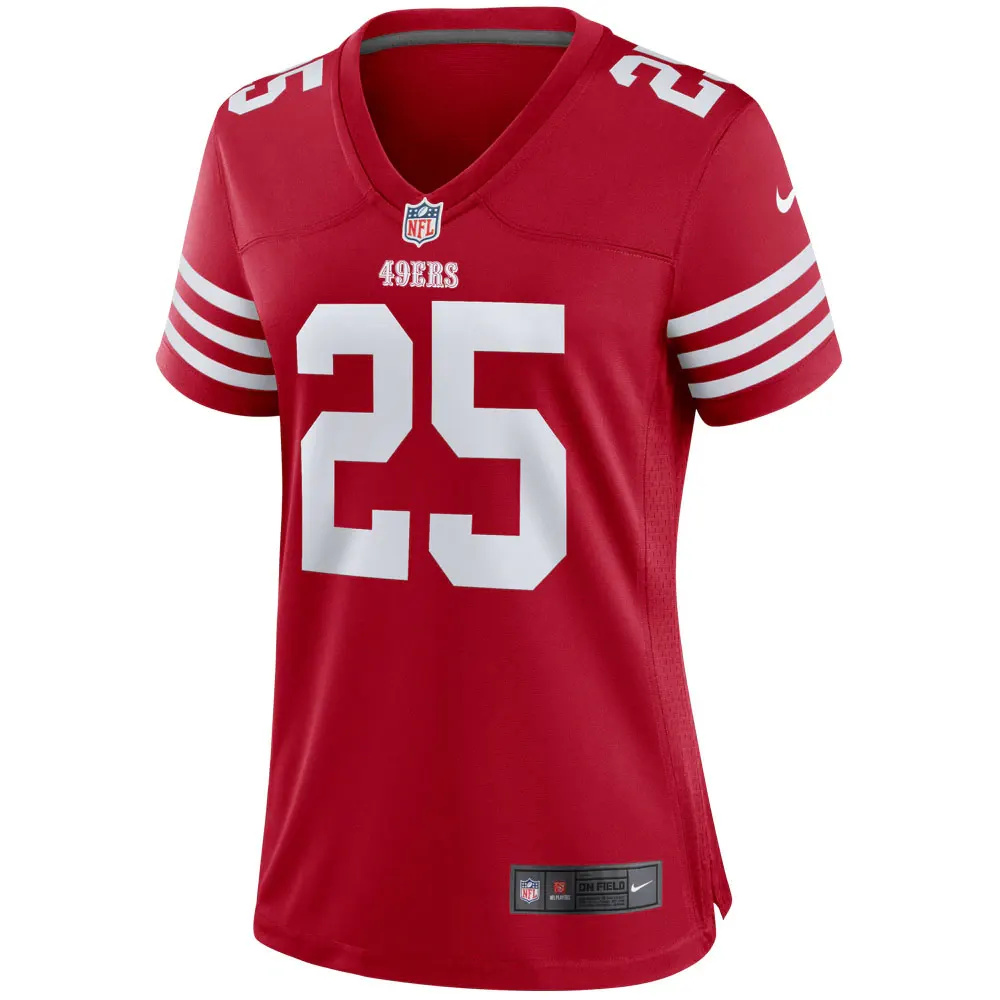 Elijah Mitchell San Francisco 49ers Nike Women's Team Player Game Jersey - Scarlet - Image 3