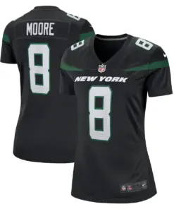 Alternative view of Elijah Moore New York Jets Nike Women's Game Jersey - Stealth Black