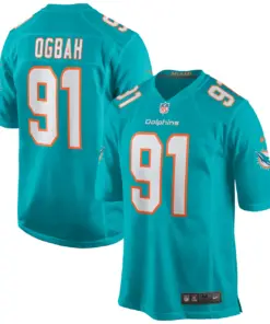 Alternative view of Emmanuel Ogbah Miami Dolphins Nike Game Jersey - Aqua