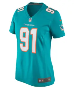 Emmanuel Ogbah Miami Dolphins Nike Women's Game Jersey - Aqua - Image 3