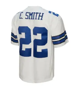 Emmitt Smith Dallas Cowboys Mitchell & Ness 1992 Legacy Replica Jersey - White - Image 4