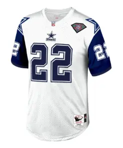 Emmitt Smith Dallas Cowboys Mitchell & Ness 1994 Retired Player Jersey - White/Navy - Image 3