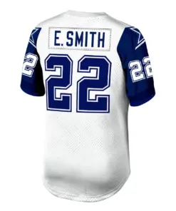 Emmitt Smith Dallas Cowboys Mitchell & Ness 1994 Retired Player Jersey - White/Navy - Image 4