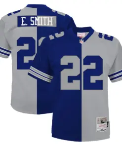 Emmitt Smith Dallas Cowboys Mitchell & Ness Big & Tall Split Legacy Retired Player Replica Jersey - Navy/Silver