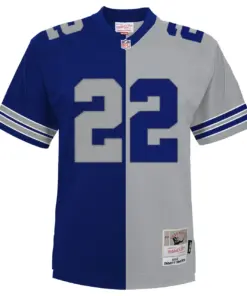 Emmitt Smith Dallas Cowboys Mitchell & Ness Big & Tall Split Legacy Retired Player Replica Jersey - Navy/Silver - Image 3