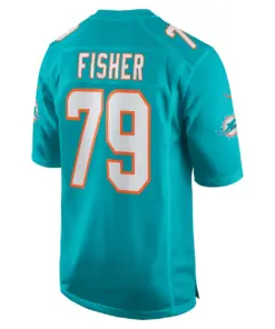 Eric Fisher Miami Dolphins Nike Home Game Player Jersey - Aqua - Image 4