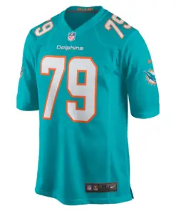 Eric Fisher Miami Dolphins Nike Home Game Player Jersey - Aqua - Image 3
