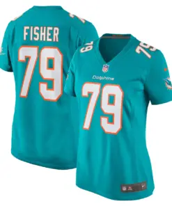 Alternative view of Eric Fisher Miami Dolphins Nike Women's Home Game Player Jersey - Aqua