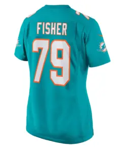 Eric Fisher Miami Dolphins Nike Women's Home Game Player Jersey - Aqua - Image 4