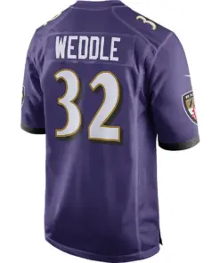 Eric Weddle Baltimore Ravens Nike Youth Game Jersey - Purple - Image 3