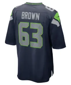 Evan Brown Seattle Seahawks Nike Game Jersey - College Navy - Image 4