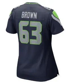 Evan Brown Seattle Seahawks Nike Women's Game Jersey - College Navy - Image 4