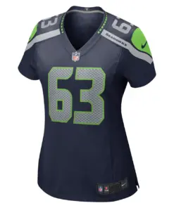 Evan Brown Seattle Seahawks Nike Women's Game Jersey - College Navy - Image 3