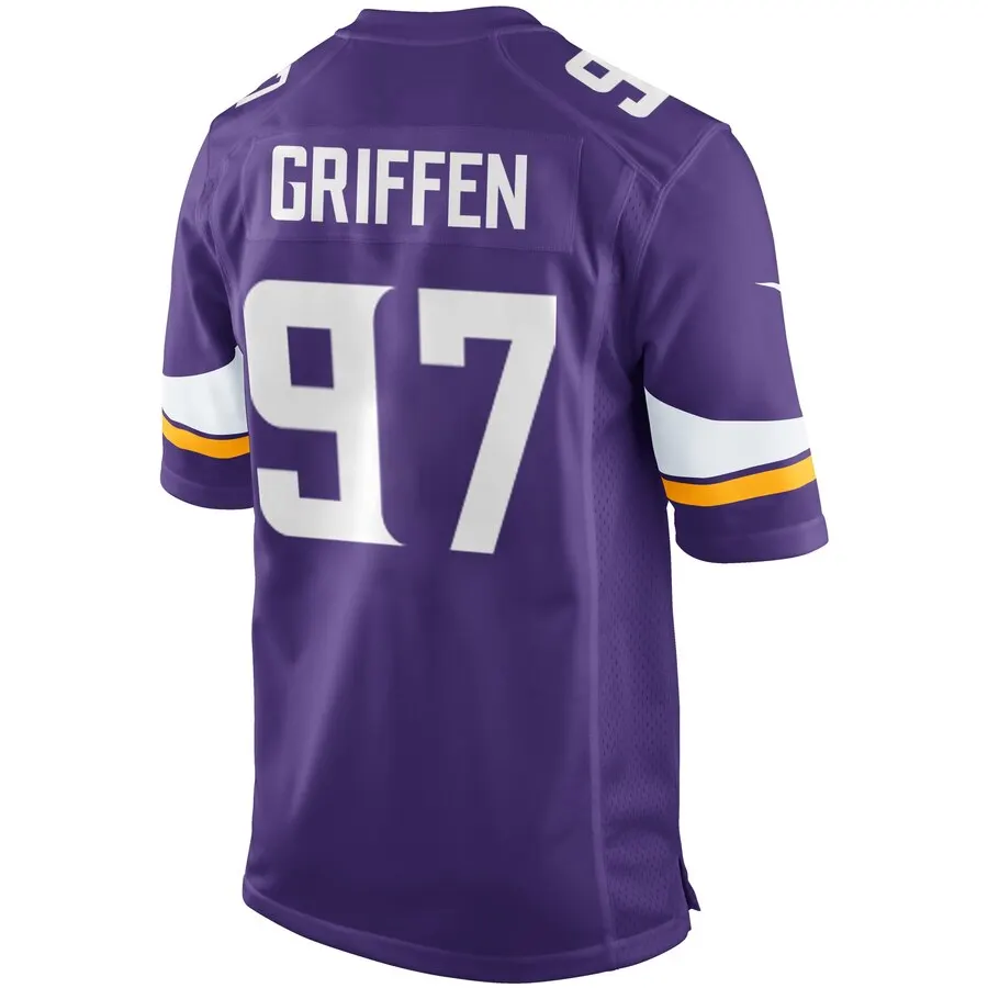 Everson Griffen Minnesota Vikings Nike Youth Team Color Game Jersey - Purple - Image 3