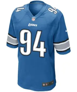 Alternative view of Ezekiel Ansah Detroit Lions Nike Game Jersey - Light Blue