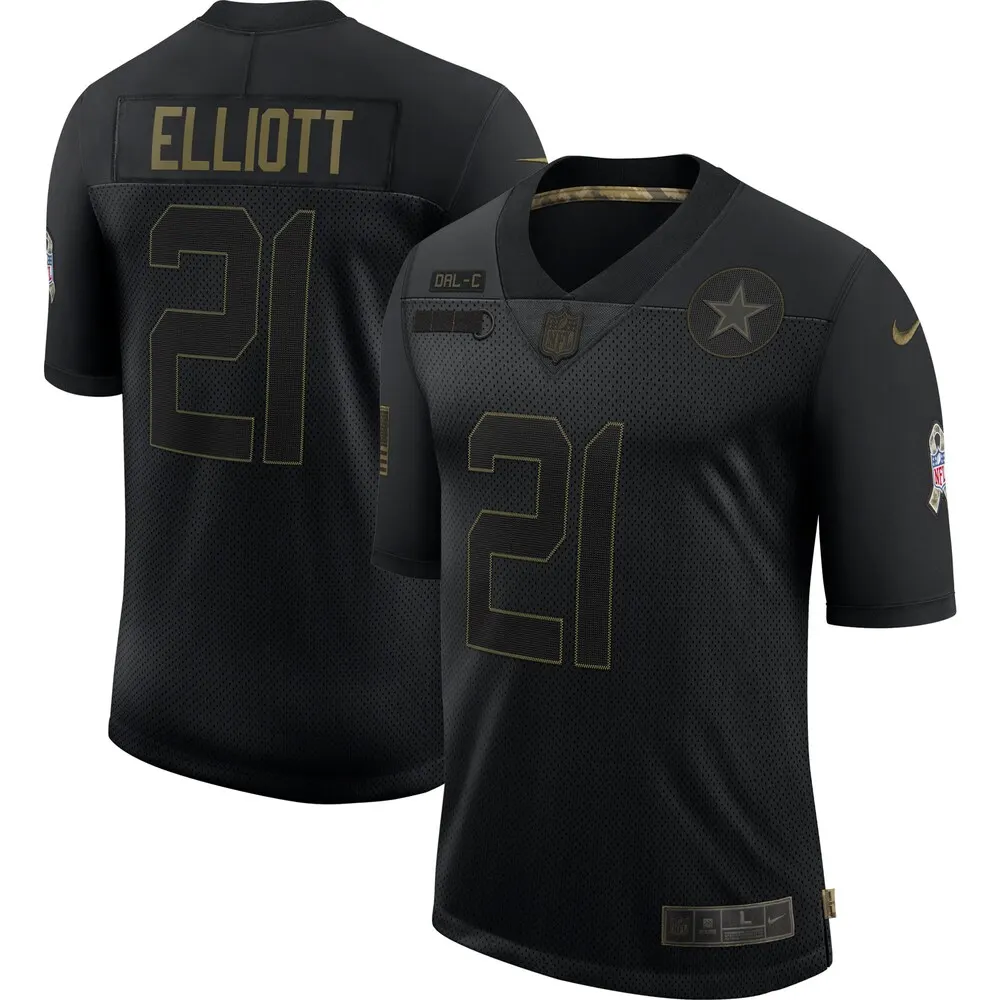 Ezekiel Elliott Dallas Cowboys Nike 2020 Salute to Service Limited Jersey - Black