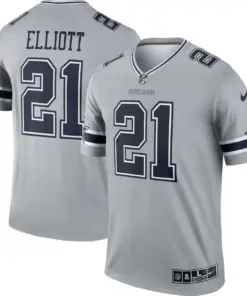 Alternative view of Ezekiel Elliott Dallas Cowboys Nike Inverted Legend Jersey - Gray