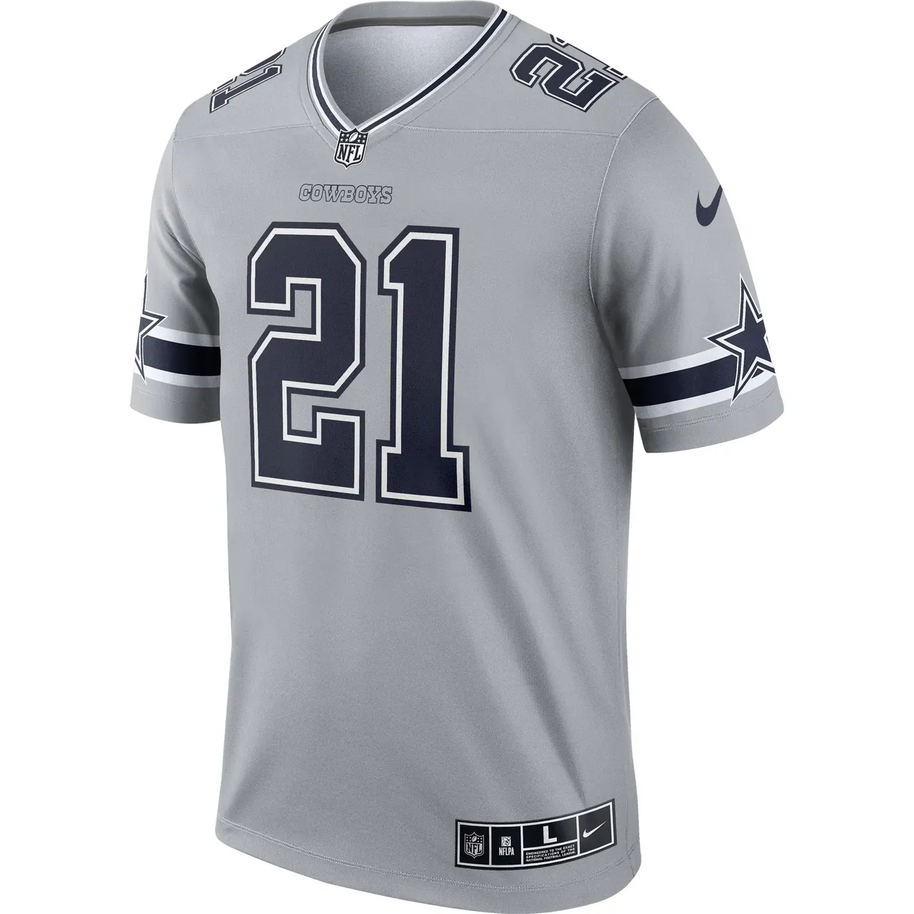 Ezekiel Elliott Dallas Cowboys Nike Inverted Legend Jersey - Gray - Image 3
