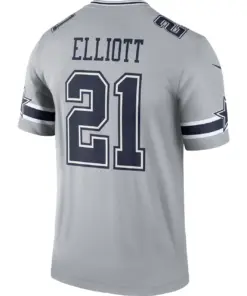 Ezekiel Elliott Dallas Cowboys Nike Inverted Legend Jersey - Gray - Image 4