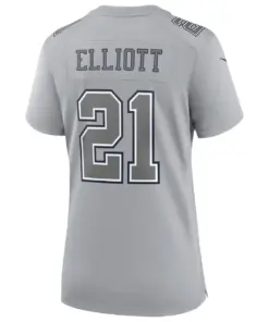 Ezekiel Elliott Dallas Cowboys Nike Women's Atmosphere Fashion Game Jersey - Gray - Image 4