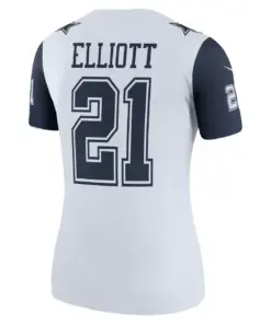 Ezekiel Elliott Dallas Cowboys Nike Women's Color Rush Legend Player Jersey - White - Image 4