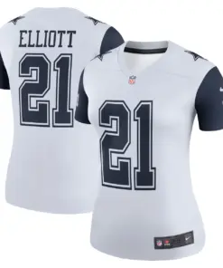 Ezekiel Elliott Dallas Cowboys Nike Women's Color Rush Legend Player Jersey - White - Image 2