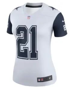 Ezekiel Elliott Dallas Cowboys Nike Women's Color Rush Legend Player Jersey - White - Image 3