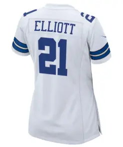 Ezekiel Elliott Dallas Cowboys Nike Women's Team Game Jersey - White - Image 4