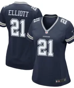 Ezekiel Elliott Dallas Cowboys Nike Women's Team Game Jersey - White - Image 12