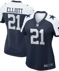 Ezekiel Elliott Dallas Cowboys Nike Women's Team Game Jersey - White - Image 11