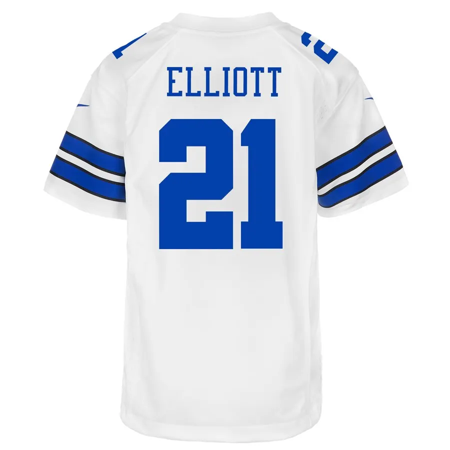 Ezekiel Elliott Dallas Cowboys Nike Youth Game Jersey - White - Image 3