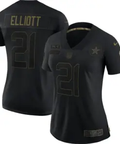 Ezekiel Elliott Dallas Cowboys Nike Women's 2020 Salute to Service Limited Jersey - Black