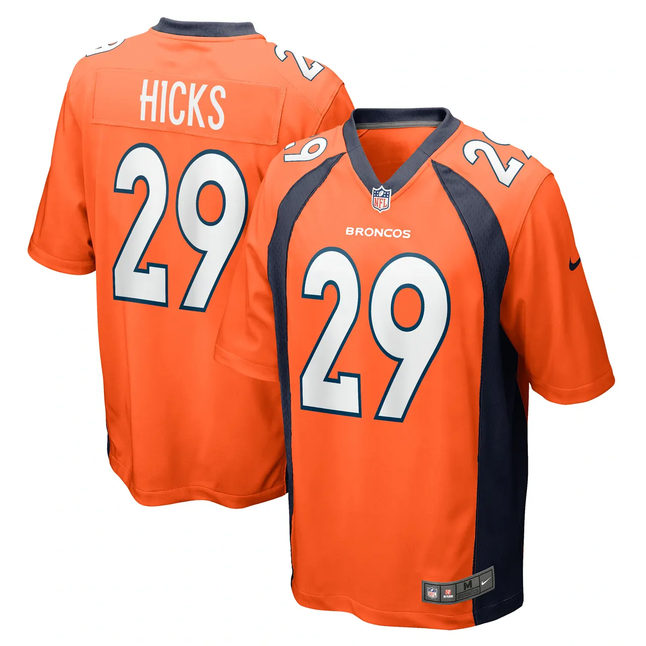 Faion Hicks Denver Broncos Nike Game Player Jersey - Orange