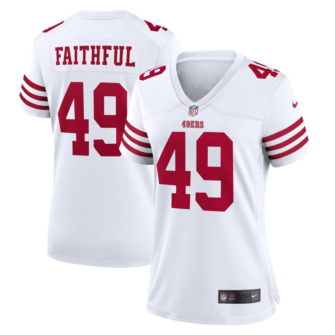 Faithful San Francisco 49ers Nike Women's Player Game Jersey - White - Image 2
