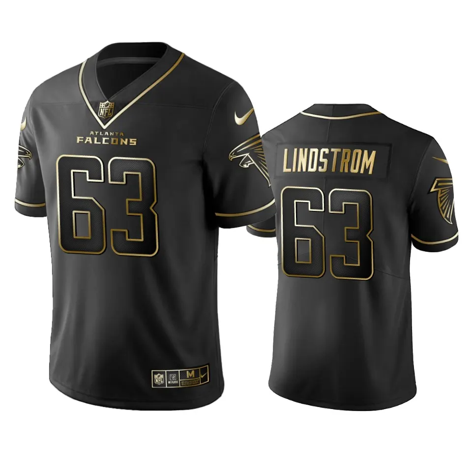 Chris Lindstrom Atlanta Falcons Nike Golden Edition Jersey - Black