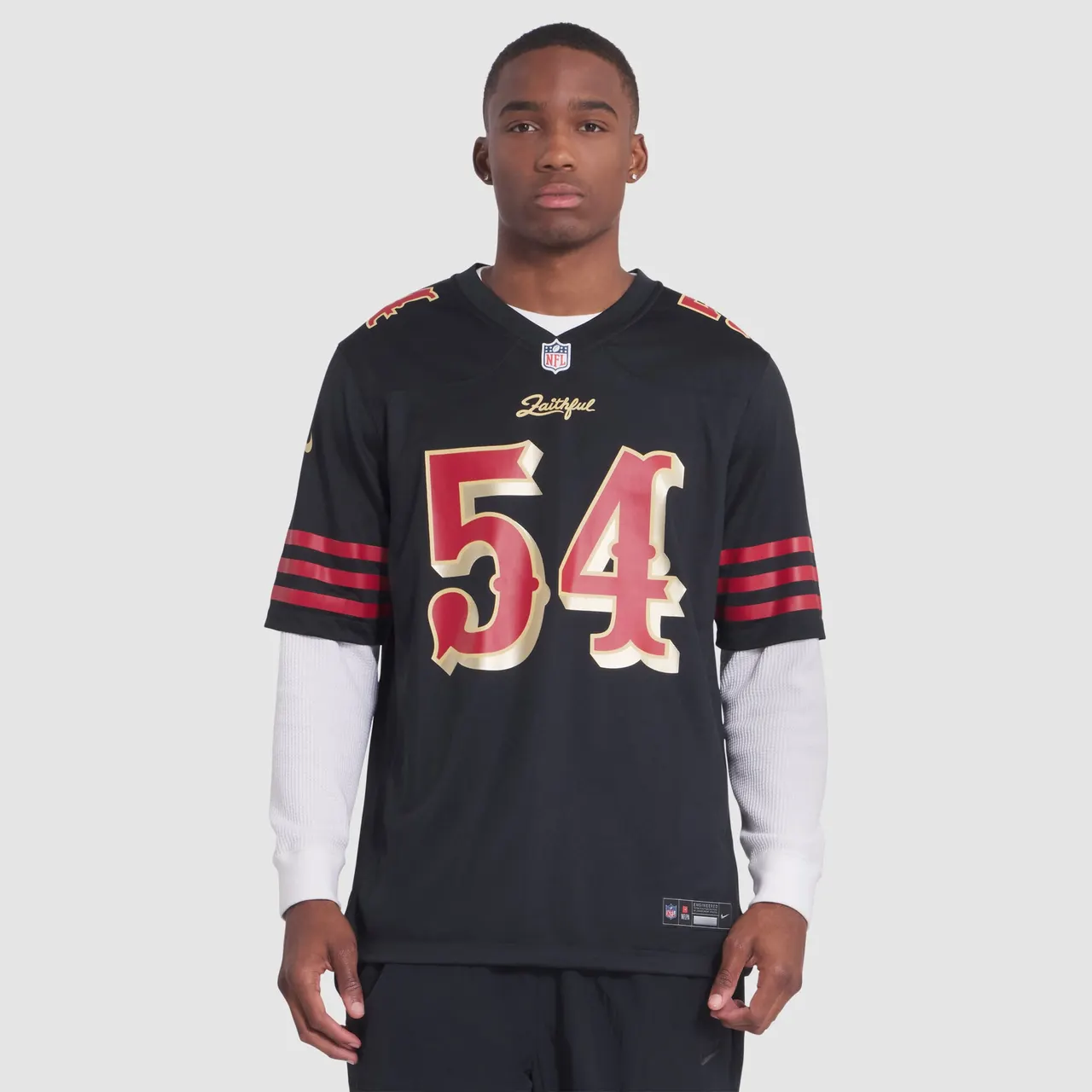 Fred Warner San Francisco 49ers Nike 2025 Rivalries Collection Game Jersey - Black - Image 4