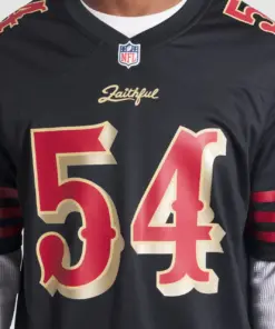 Fred Warner San Francisco 49ers Nike 2025 Rivalries Collection Game Jersey - Black - Image 6