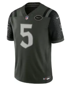 Alternative view of Garrett Wilson New York Jets Nike 2025 Rivalries Collection Limited Jersey - Gotham Green