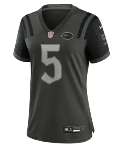Alternative view of Garrett Wilson New York Jets Nike Women's 2025 Rivalries Collection Game Jersey - Gotham Green