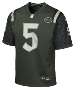 Alternative view of Garrett Wilson New York Jets Nike Youth 2025 Rivalries Collection Game Jersey - Gotham Green