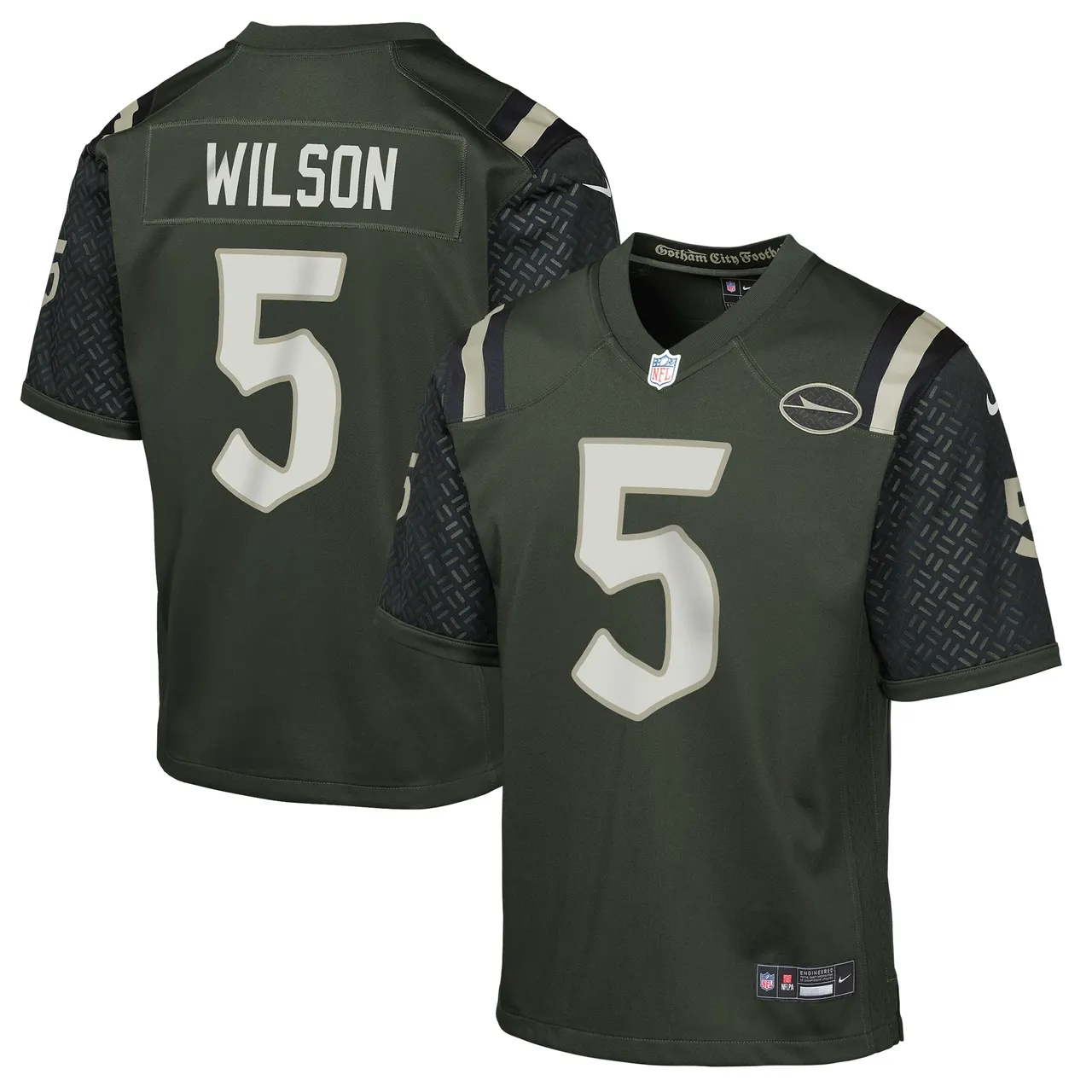 Garrett Wilson New York Jets Nike Youth 2025 Rivalries Collection Game Jersey - Gotham Green