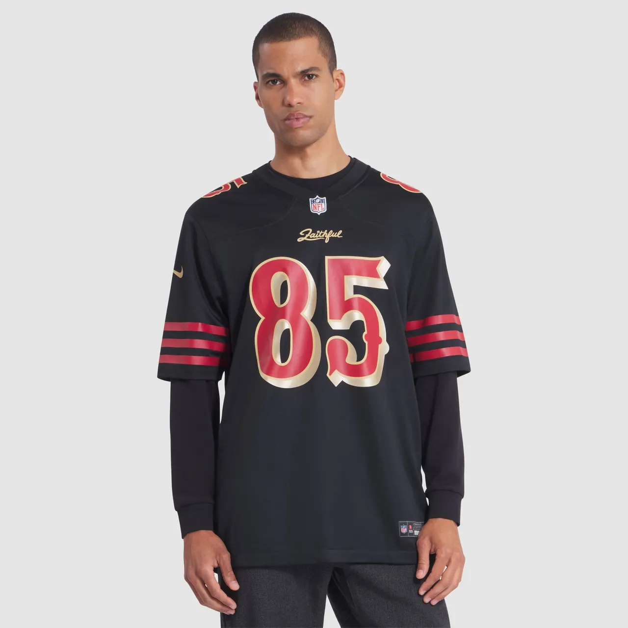 George Kittle San Francisco 49ers Nike 2025 Rivalries Collection Game Jersey - Black - Image 4