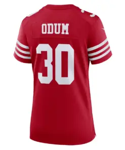 George Odum San Francisco 49ers Nike Women's Game Player Jersey - Scarlet - Image 4