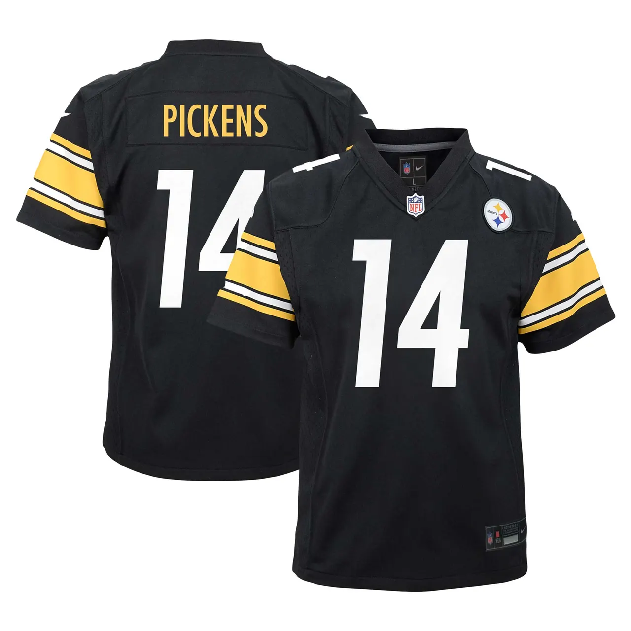 George Pickens Pittsburgh Steelers Nike Youth Game Jersey - Black - Image 2