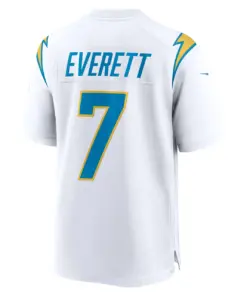 Gerald Everett Los Angeles Chargers Nike Game Player Jersey - White - Image 4