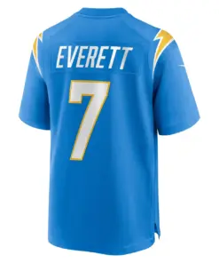 Gerald Everett Los Angeles Chargers Nike Player Game Jersey - Powder Blue - Image 4